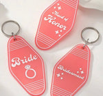 Load image into Gallery viewer, Bridal Party Vintage Motel Keychains
