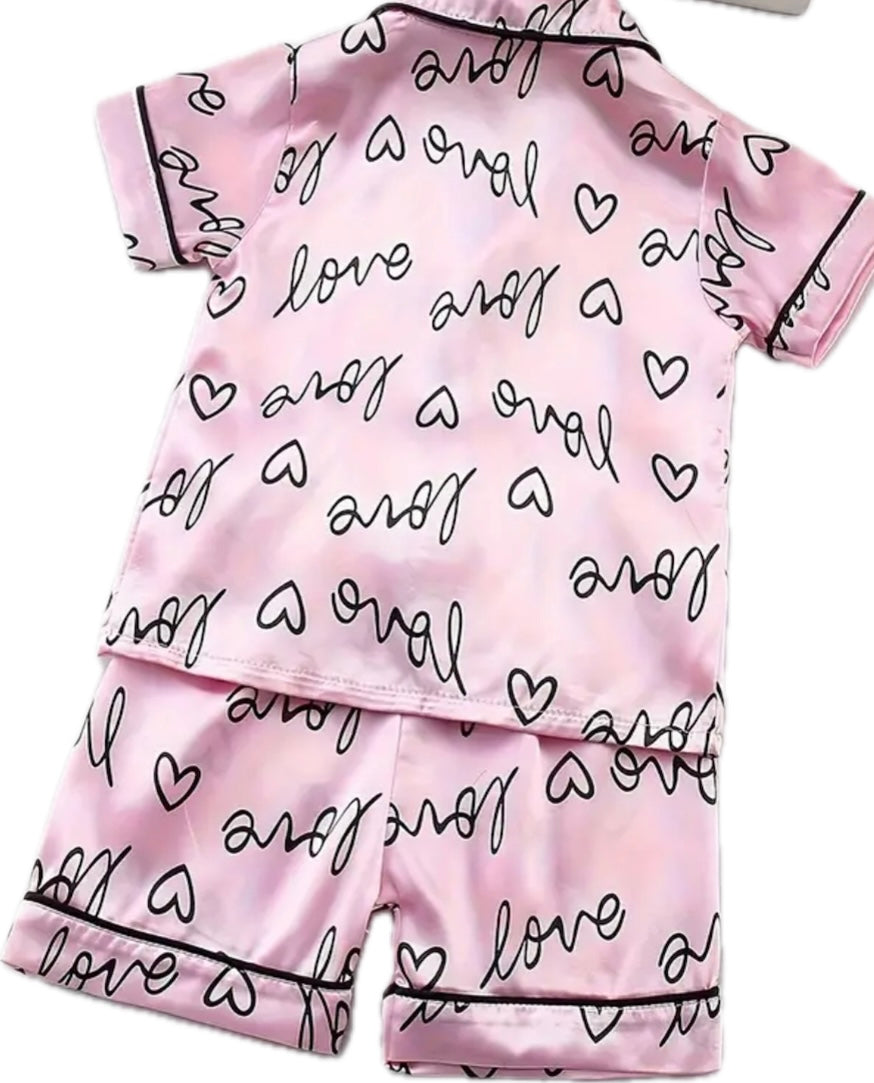 Love Girl Satin PJ Set