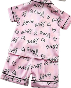 Love Girl Satin PJ Set