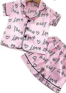 Love Girl Satin PJ Set