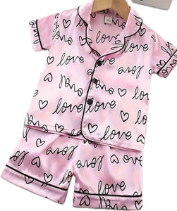 Love Girl Satin PJ Set