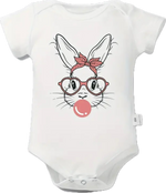 Load image into Gallery viewer, Bunny+Bubble+Bow Baby Onesie
