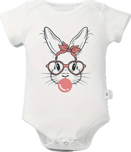 Bunny+Bubble+Bow Baby Onesie