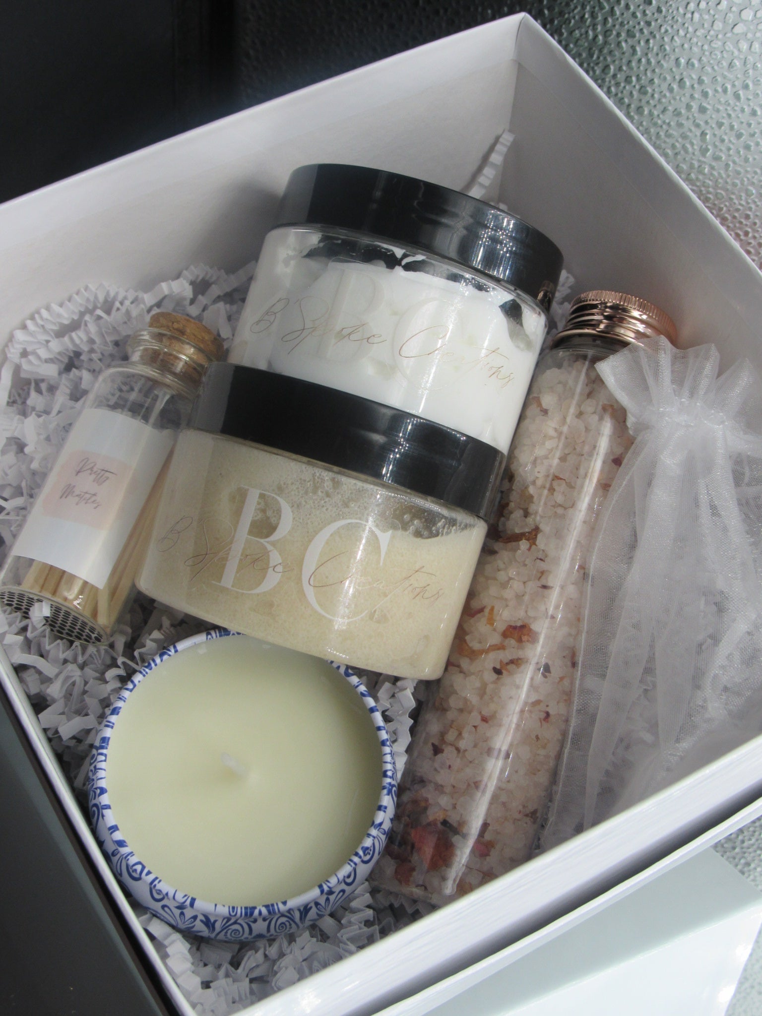 "Pamper Me" Silver Ribbon Gift Box