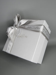 "Welcome Baby" Silver Ribbon Gift Box